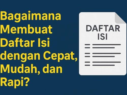 Bagaimana Membuat Daftar Isi dengan Cepat, Mudah, dan Rapi?